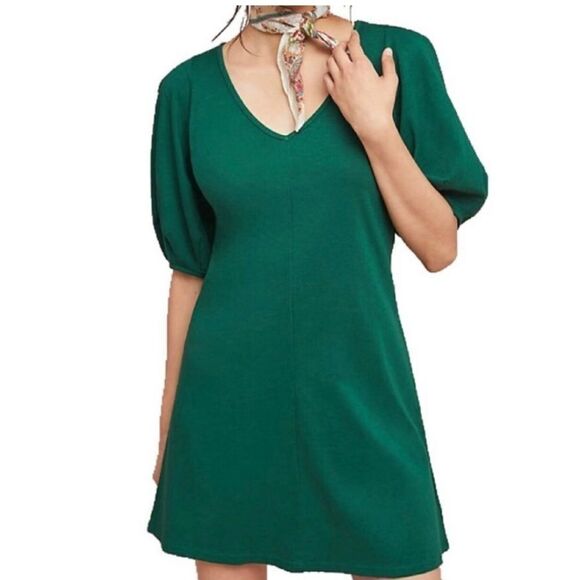 Velvet by Graham and Spencer for Anthropologie Front-Seamed Green Dress Small - Picture 1 of 7